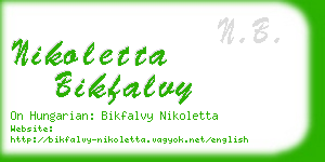 nikoletta bikfalvy business card
